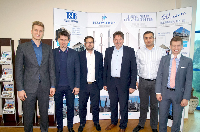 Meeting with Siemens AG representatives at Izolyator plant, L-R: Yaroslav Sedov, Maxim Zagrebin, Maik Rothe, Frank Zelbiger, Iskren Tsekov and Alexander Snamensky